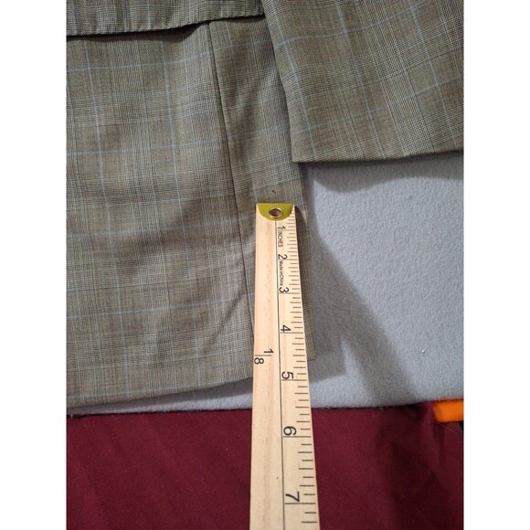 Ermenegildo Zegna Sport Coat Mens 44L Beige Brown Check Plaid Wool Jacket - Picture 12 of 14